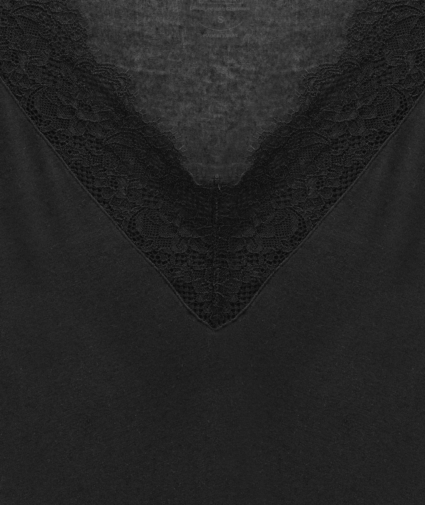 Women’s Black Lace Trim Micro Modal & Cashmere Blend Blouse – Soft Stretch Long Sleeve Top