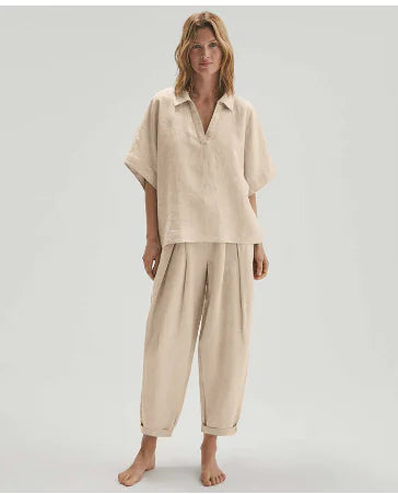 Casual Women's Set - Summer Cotton-Linen Pajamas (One Set)