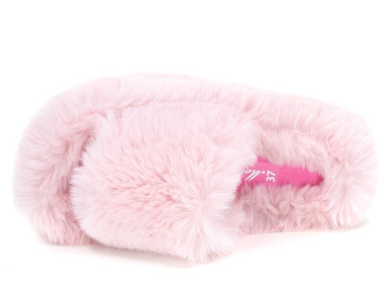 Women's Soft Fluffy Open-Toe House Slippers - Pink