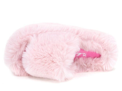 Women's Soft Fluffy Open-Toe House Slippers - Pink